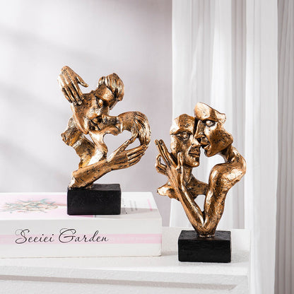 Modern Love Figurine Decorative Couple Statue