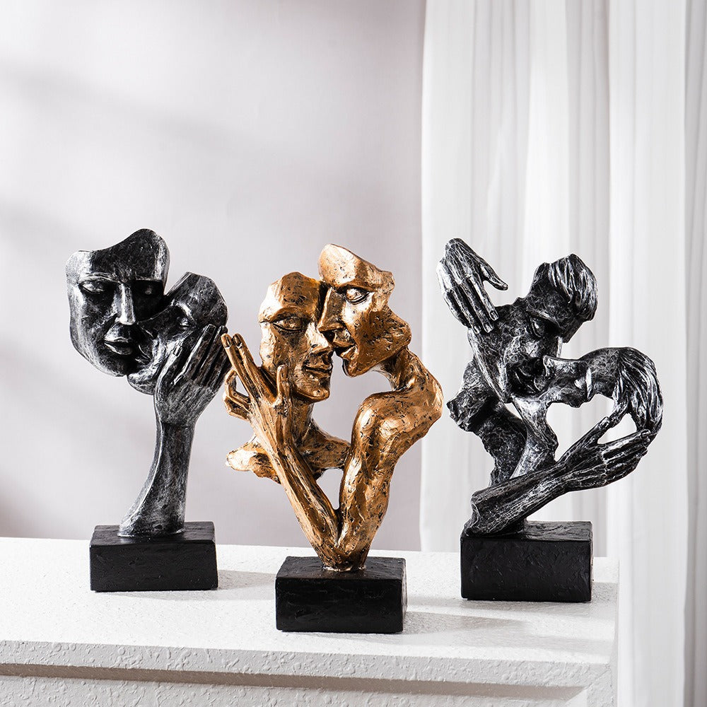 Modern Love Figurine Decorative Couple Statue