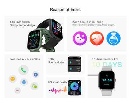 Fitness Smartwatch with HR Tracker and Multi Sport Modes