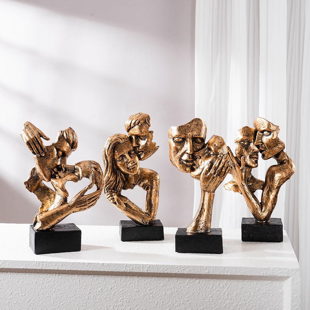 Modern Love Figurine Decorative Couple Statue
