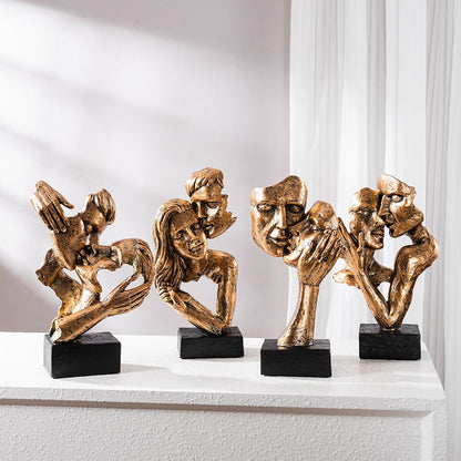 Modern Love Figurine Decorative Couple Statue