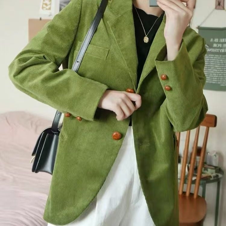 Classic Cotton Notch Lapel Business Blazer