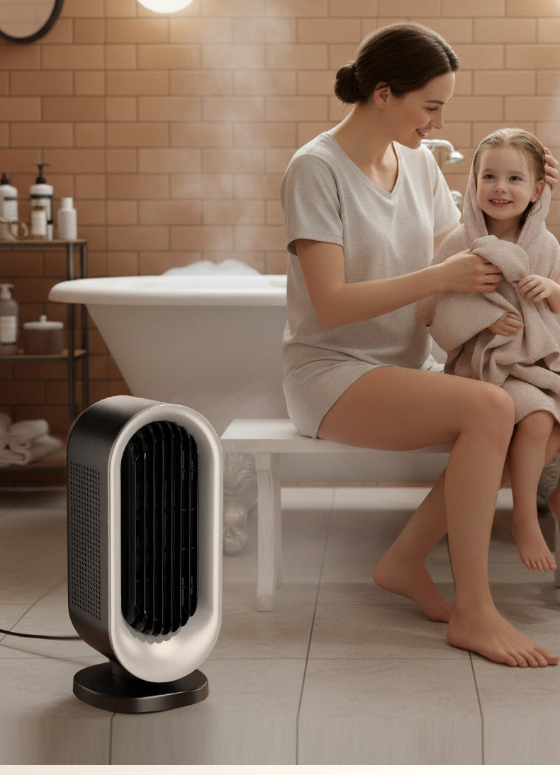 Compact Warm Electric Space Heater with Oscillation