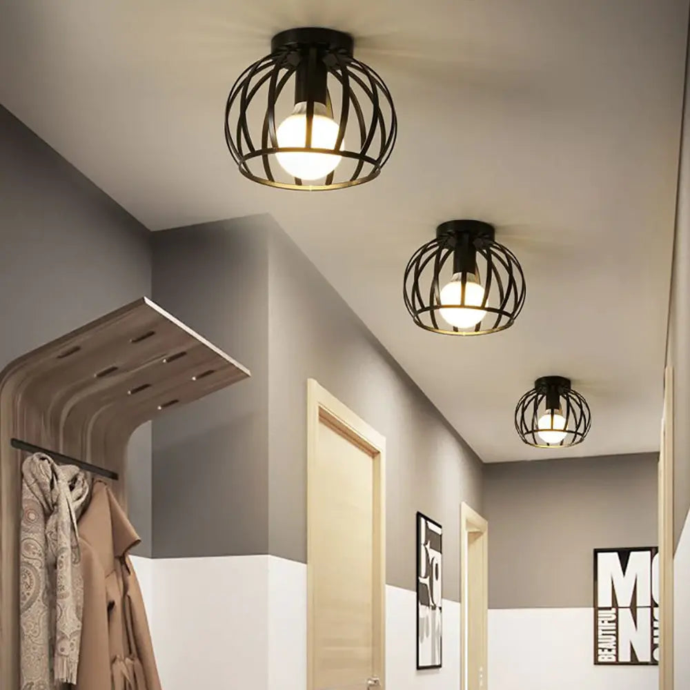 Metal Commercial Ceiling Light Black