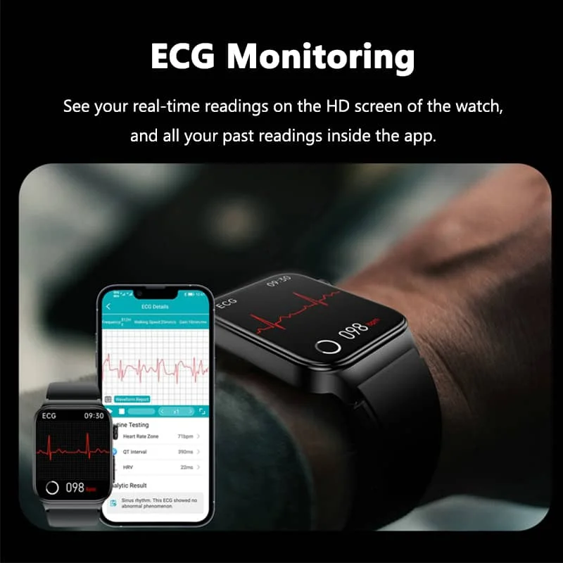 Advanced Fitness Smartwatch with Heart Rate and Glucose Monitor