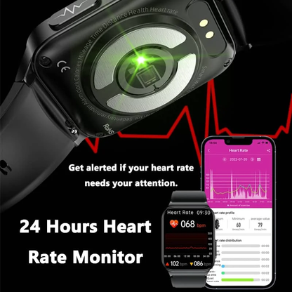 Advanced Fitness Smartwatch with Heart Rate and Glucose Monitor