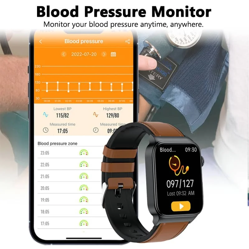 Advanced Fitness Smartwatch with Heart Rate and Glucose Monitor