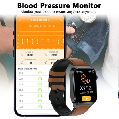 Advanced Fitness Smartwatch with Heart Rate and Glucose Monitor