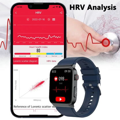 Advanced Fitness Smartwatch with Heart Rate and Glucose Monitor