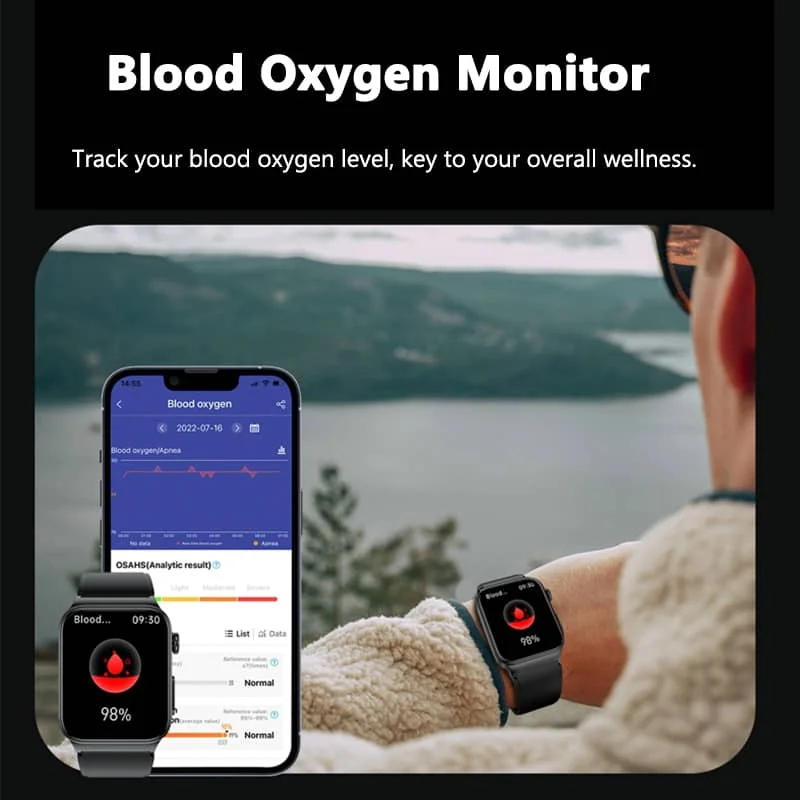 Advanced Fitness Smartwatch with Heart Rate and Glucose Monitor
