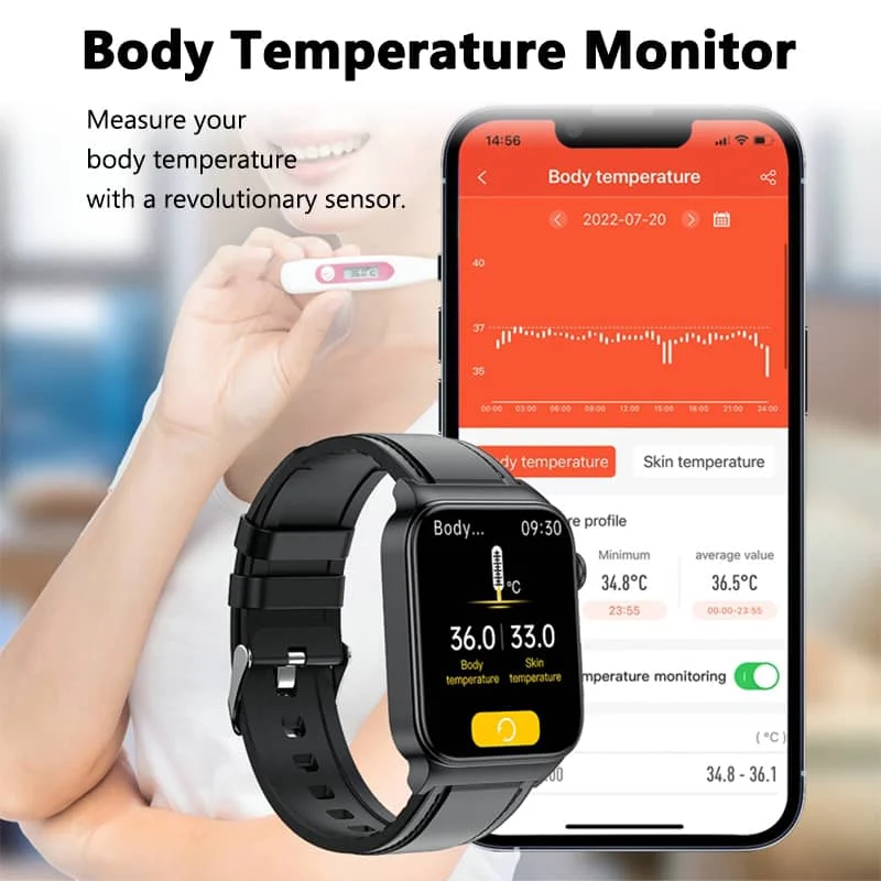 Advanced Fitness Smartwatch with Heart Rate and Glucose Monitor