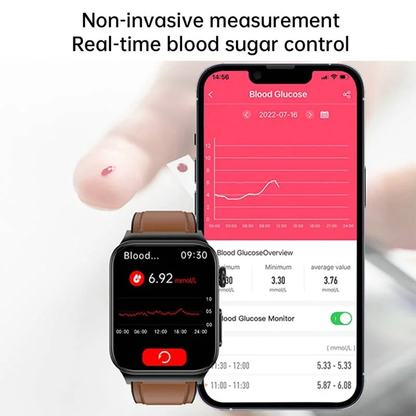 Advanced Fitness Smartwatch with Heart Rate and Glucose Monitor