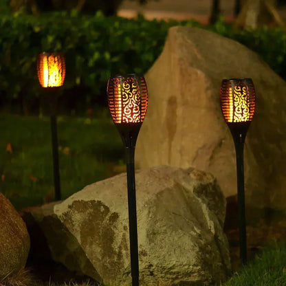 Bright Outdoor Solar Lantern with Flickering Flame Effect
