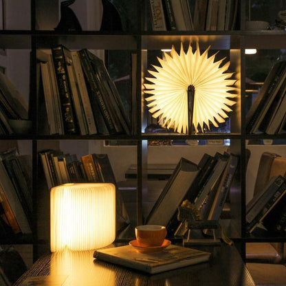 Rustic Wooden LED Table Lamp