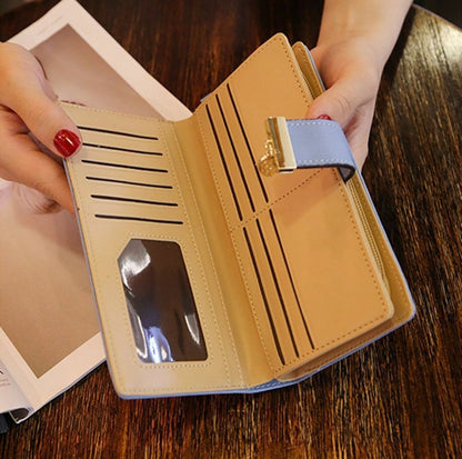 Luxury PU Leather Wallet with Leaf Accent