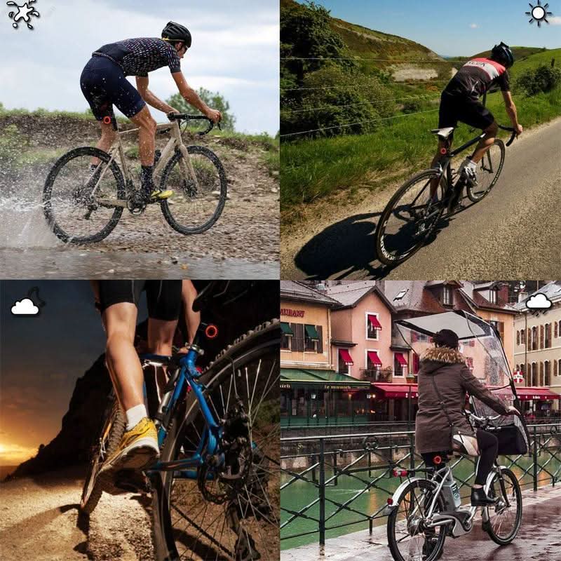 Bright Bike Rear Light with Brake Sensor - Rechargeable Waterproof