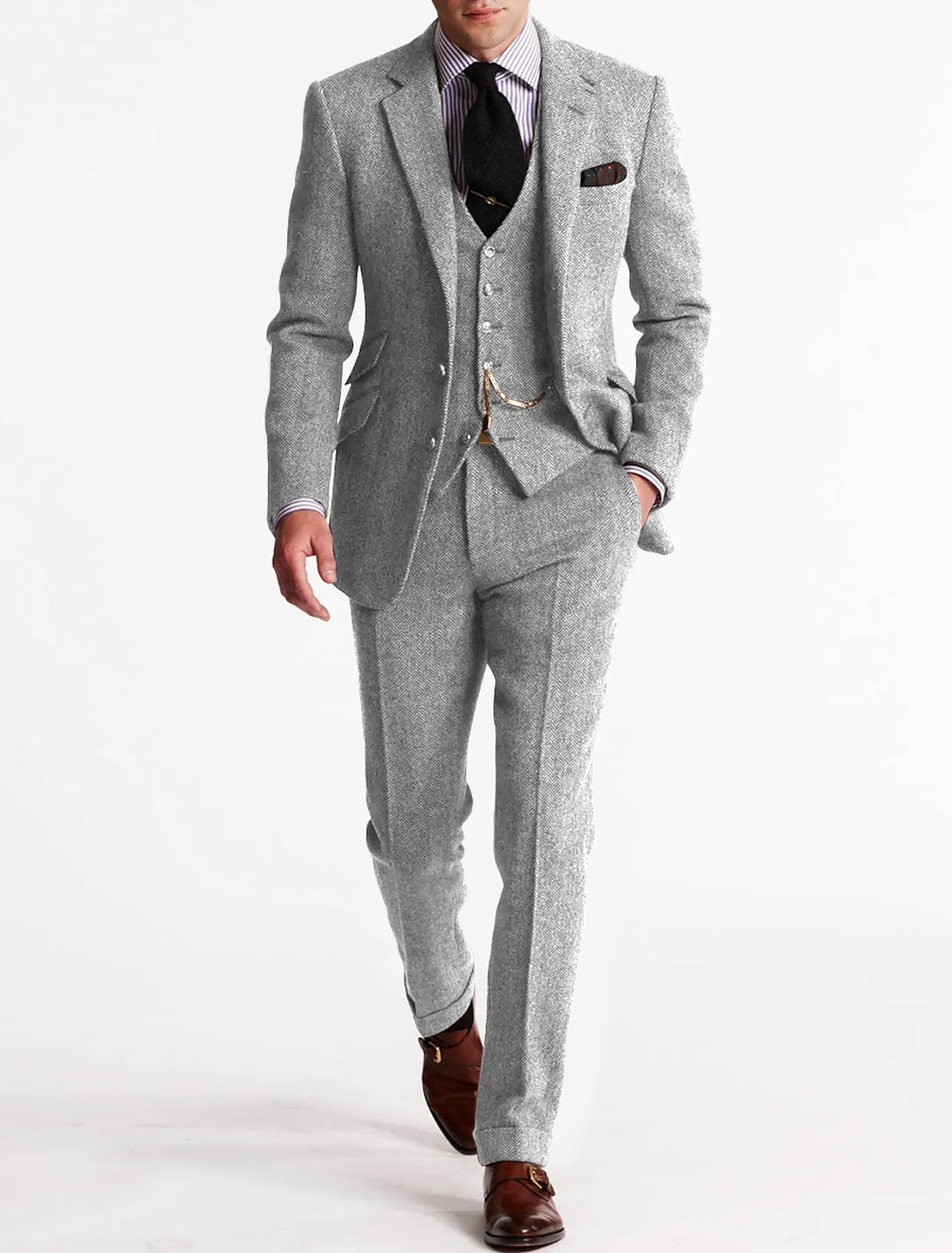 Variant image for Odell - Men's Vintage Retro 3-Piece Suit for Weddings, Groomsmen, and Formal Events-37