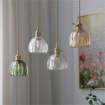 Vintage Style Glass Pendant Ceiling Light
