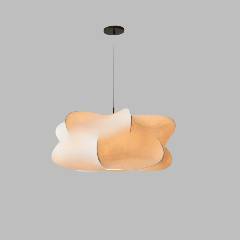 Elegant Asian Silk Hanging Lamp