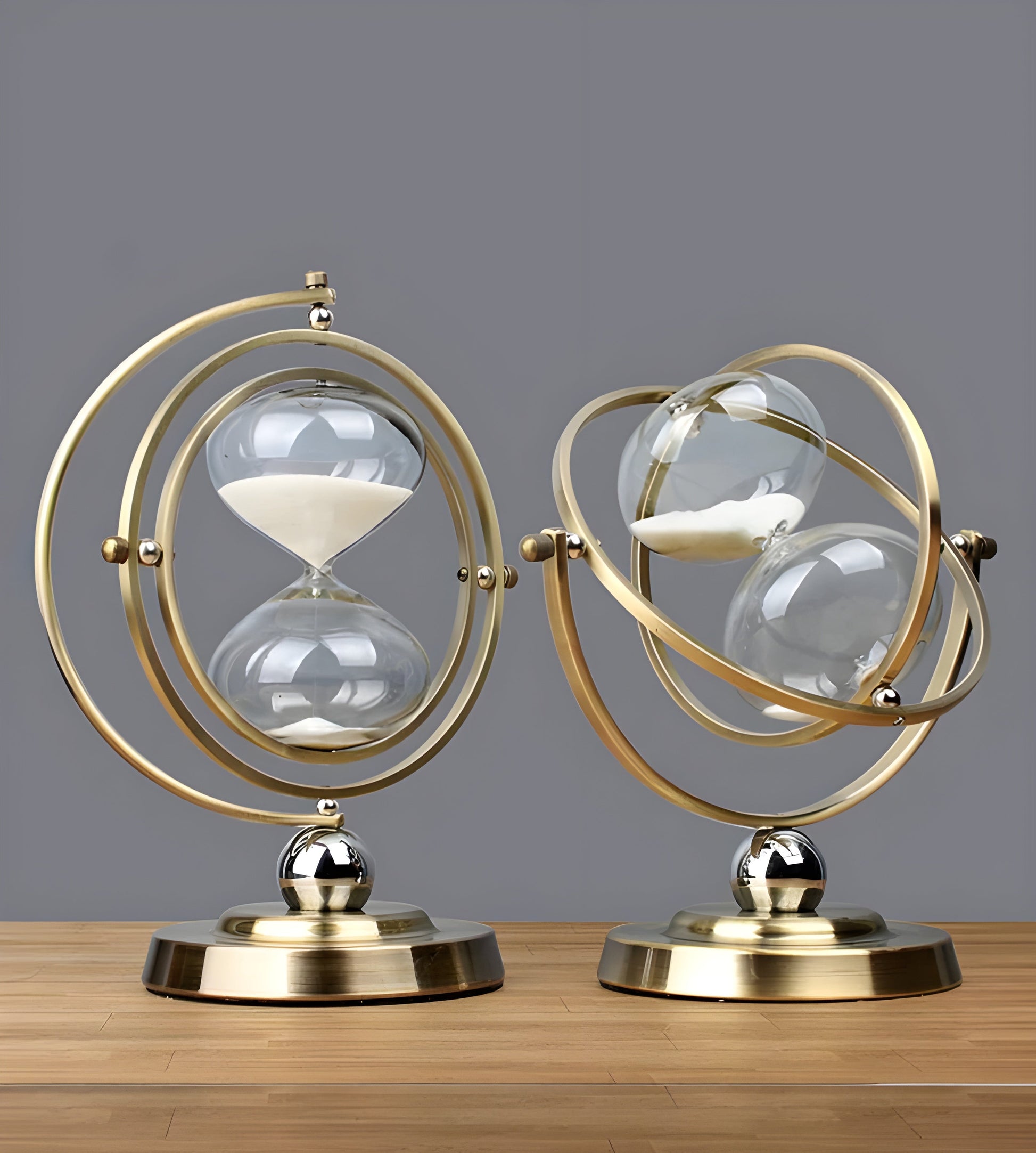 Classic Hourglass Clock with Gold Finish - Fesara