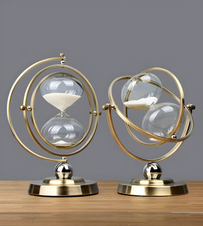 Classic Hourglass Clock with Gold Finish - Fesara