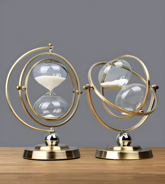 Classic Hourglass Clock with Gold Finish - Fesara