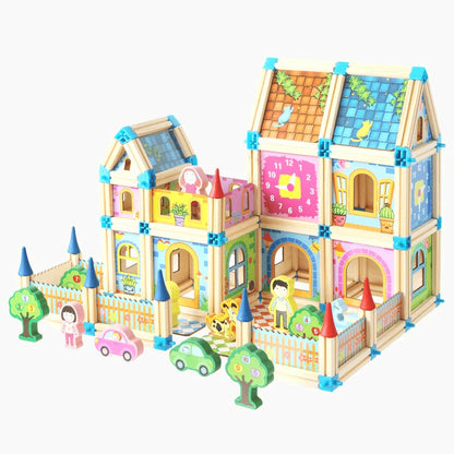 Classic Wooden Building Block Set for Kids