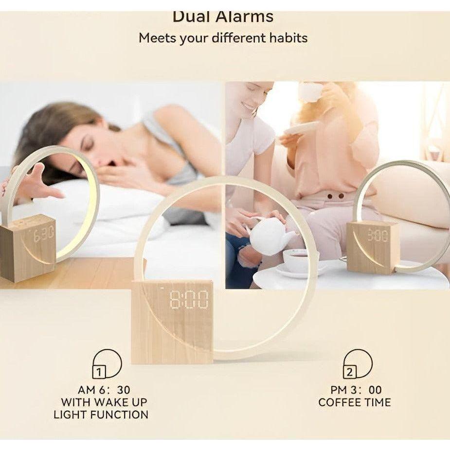Wake Up Light Alarm Clock with Dimming Lamp & Calming Sounds