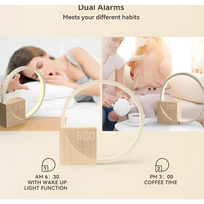 Wake Up Light Alarm Clock with Dimming Lamp & Calming Sounds