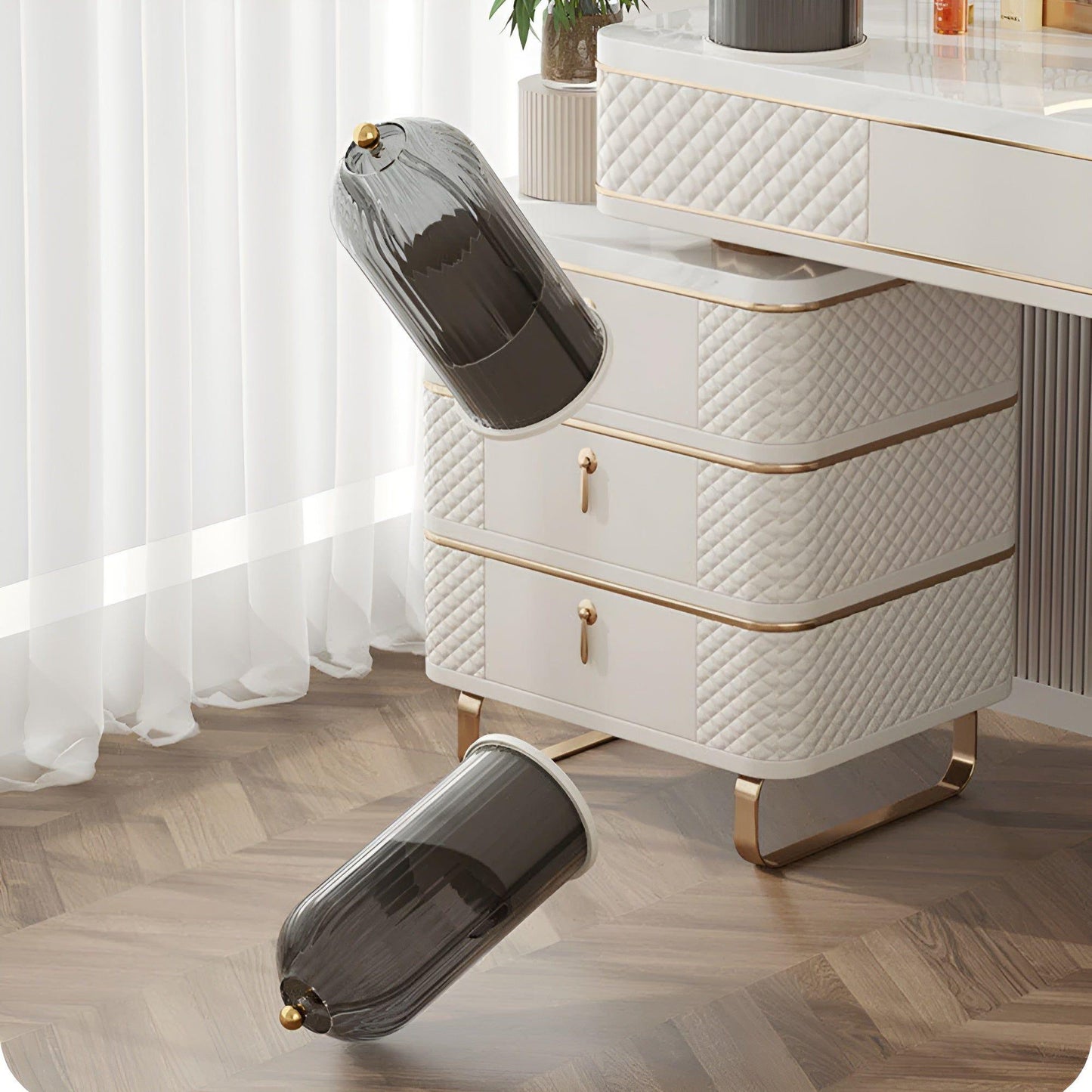 Rotating Makeup Brush Stand & Cosmetic Storage Case