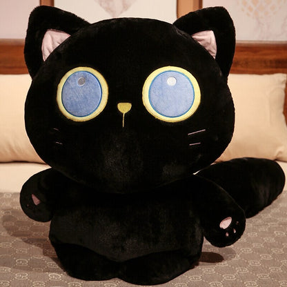 Cute Blue Eyed Black Kitten Soft Plush Toy
