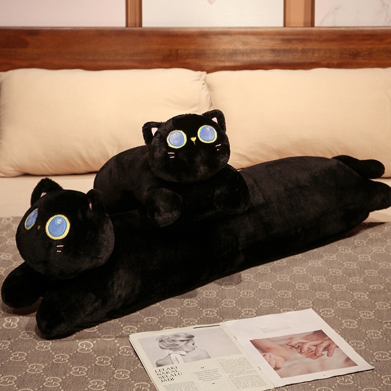 Cute Blue Eyed Black Kitten Soft Plush Toy