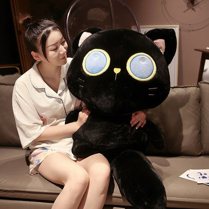 Cute Blue Eyed Black Kitten Soft Plush Toy