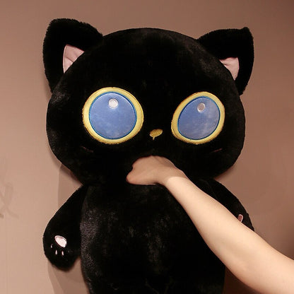 Cute Blue Eyed Black Kitten Soft Plush Toy