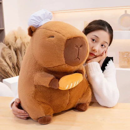 Cute Chef Plush Toy Capybara Figure