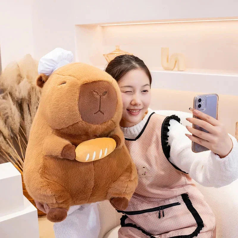 Cute Chef Plush Toy Capybara Figure