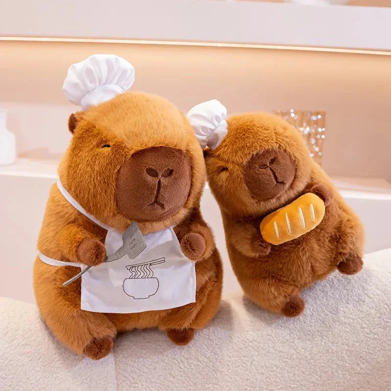 Cute Chef Plush Toy Capybara Figure