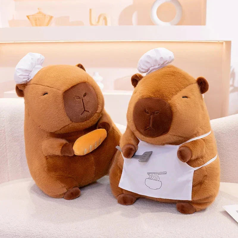 Cute Chef Plush Toy Capybara Figure