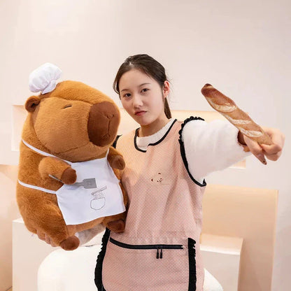 Cute Chef Plush Toy Capybara Figure