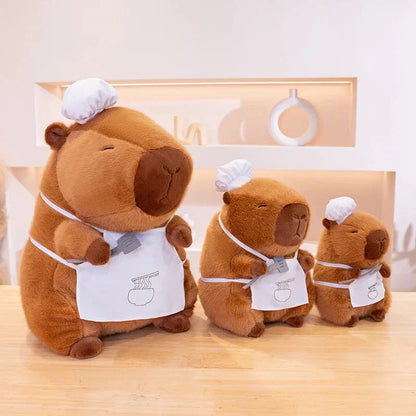 Cute Chef Plush Toy Capybara Figure