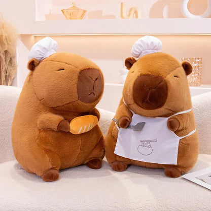 Cute Chef Plush Toy Capybara Figure