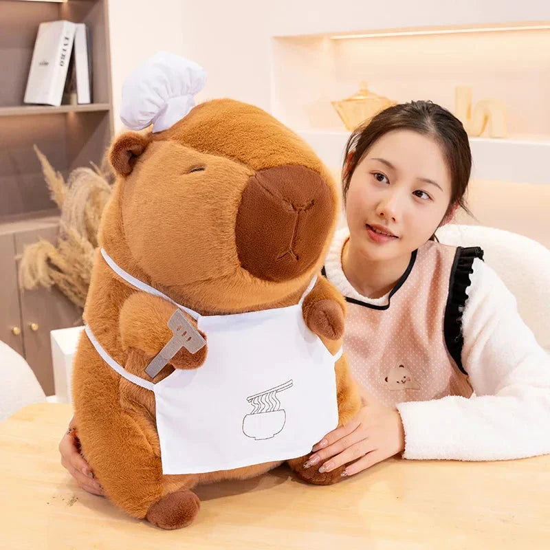 Cute Chef Plush Toy Capybara Figure