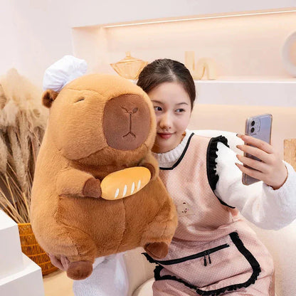 Cute Chef Plush Toy Capybara Figure