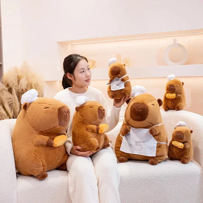 Cute Chef Plush Toy Capybara Figure