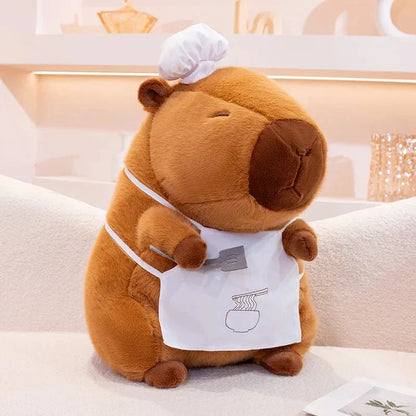 Cute Chef Plush Toy Capybara Figure