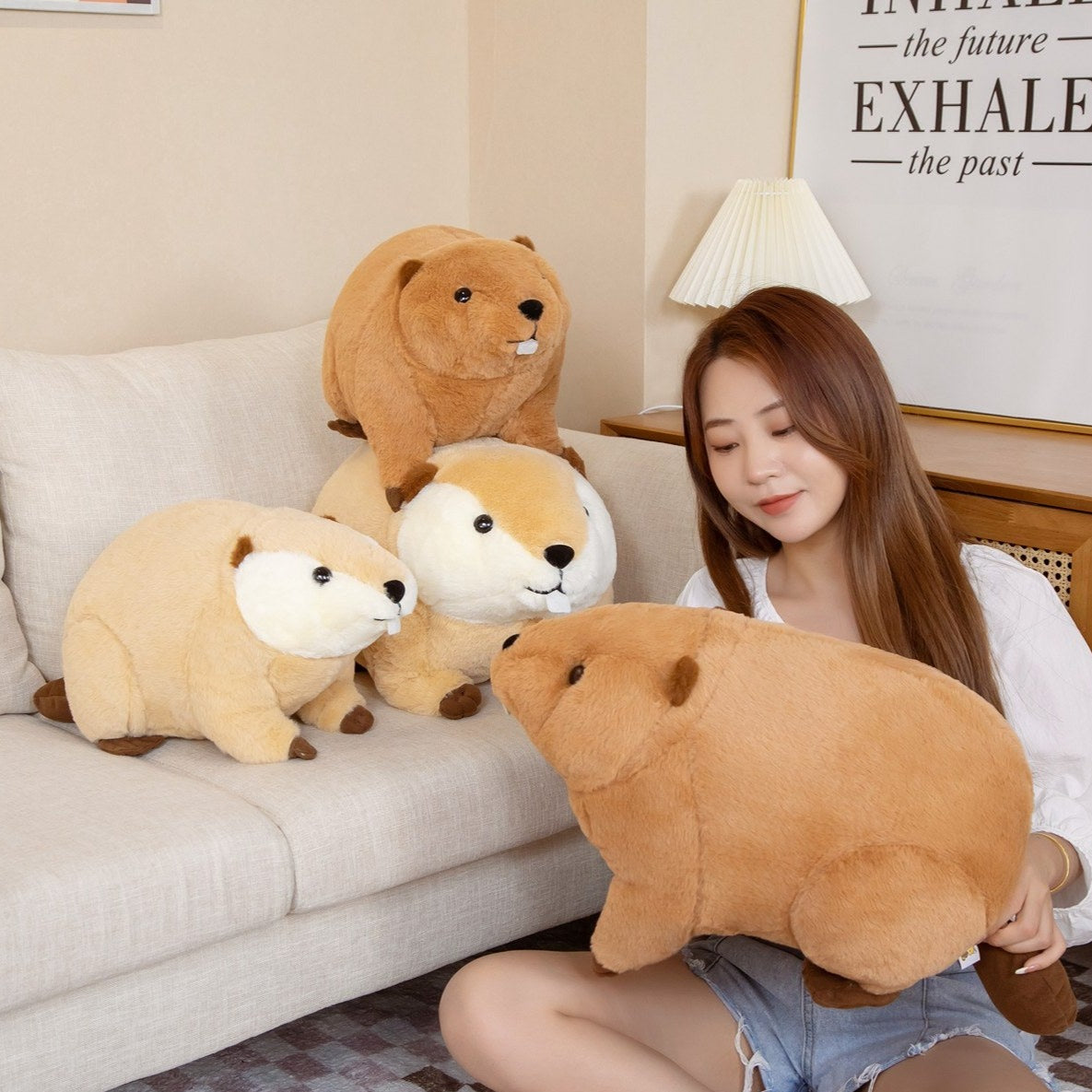 Cuddly Brown Teddy Beaver Stuffed Animal Toy