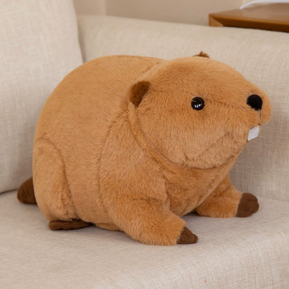 Cuddly Brown Teddy Beaver Stuffed Animal Toy