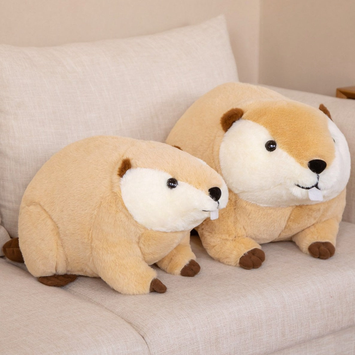 Cuddly Brown Teddy Beaver Stuffed Animal Toy