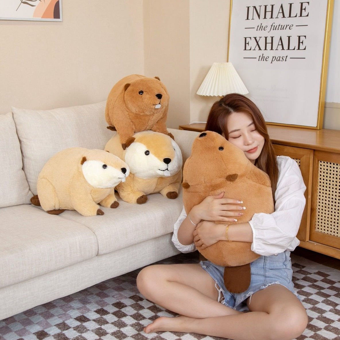 Cuddly Brown Teddy Beaver Stuffed Animal Toy