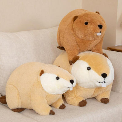 Cuddly Brown Teddy Beaver Stuffed Animal Toy - Fesara